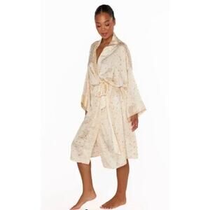 Show Me Your Mumu Harlow Robe Neutral Animal Print O/S NWT